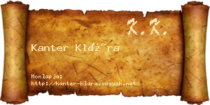 Kanter Klára névjegykártya